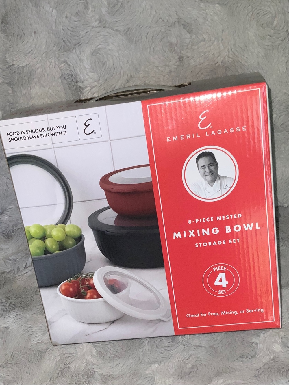 Emeril Lagasse Mixing Bowl Storage Set - Red & Black